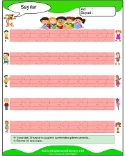 okul öncesi 1 sayısı çizgi çalışması